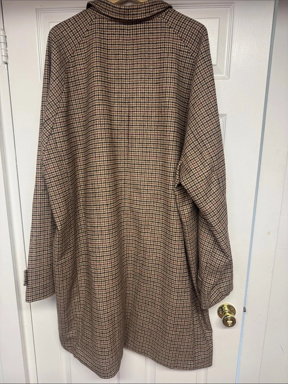 Shaq Car Coat Mens 4X Tall Brown Plaid Long Jacket 4XLT
